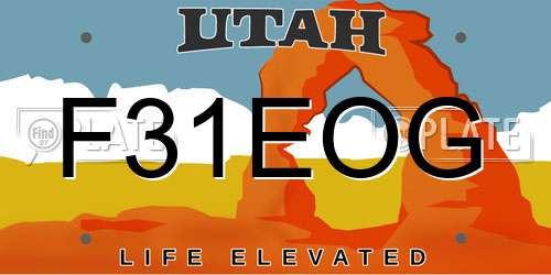 F31EOG Utah License Plate