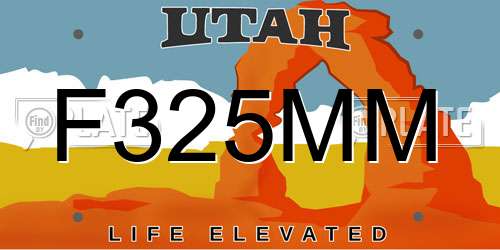 F325MM Utah License Plate