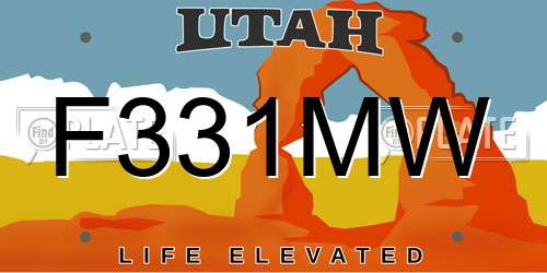 F331MW Utah License Plate