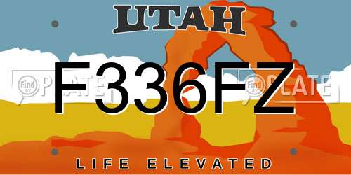 F336FZ Utah License Plate