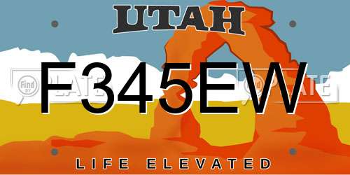 F345EW Utah License Plate