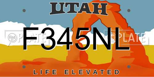 F345NL Utah License Plate