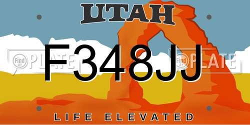 F348JJ Utah License Plate