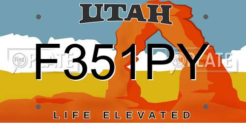 F351PY Utah License Plate