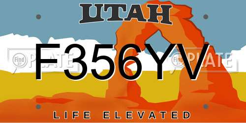 F356YV Utah License Plate
