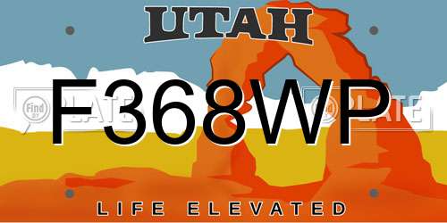 F368WP Utah License Plate