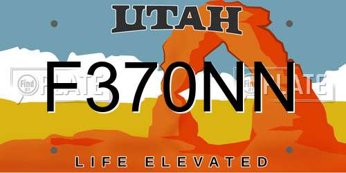 F370NN Utah License Plate