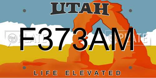 F373AM Utah License Plate
