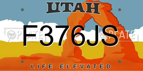 F376JS Utah License Plate