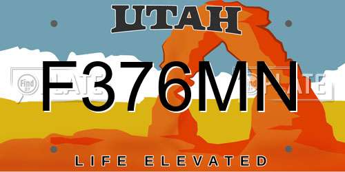 F376MN Utah License Plate