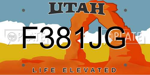 F381JG Utah License Plate