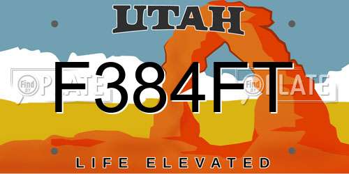 F384FT Utah License Plate