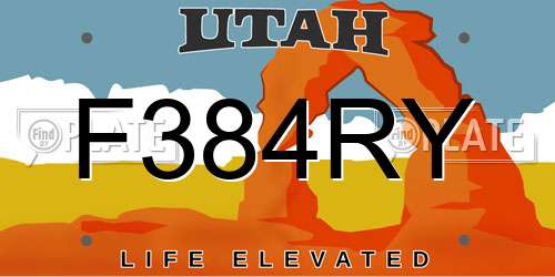 F384RY Utah License Plate