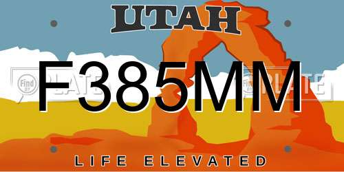 F385MM Utah License Plate