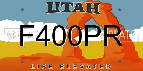 F400PR Utah License Plate