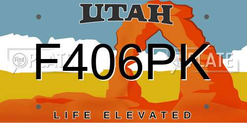 F406PK Utah License Plate