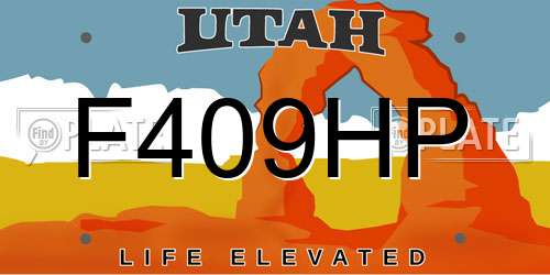 F409HP Utah License Plate
