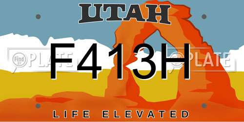 F413H Utah License Plate