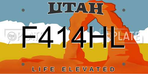 F414HL Utah License Plate
