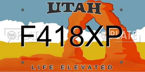 F418XP Utah License Plate