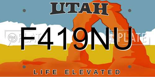 F419NU Utah License Plate