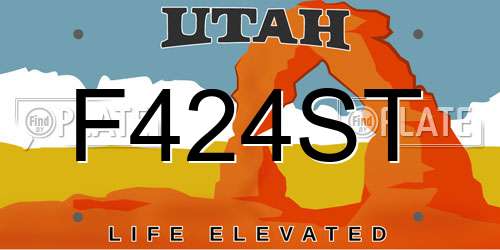 F424ST Utah License Plate