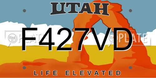 F427VD Utah License Plate