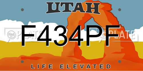 F434PF Utah License Plate