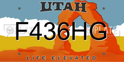 F436HG Utah License Plate