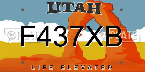 F437XB Utah License Plate