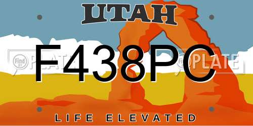 F438PC Utah License Plate