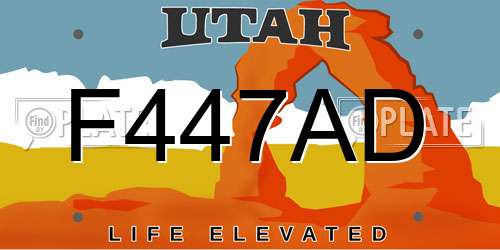 F447AD Utah License Plate