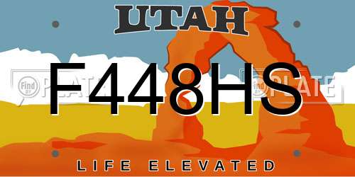 F448HS Utah License Plate