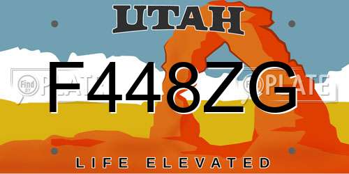 F448ZG Utah License Plate