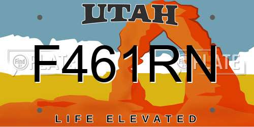 F461RN Utah License Plate