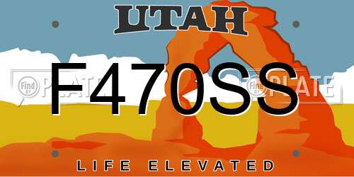 F470SS Utah License Plate