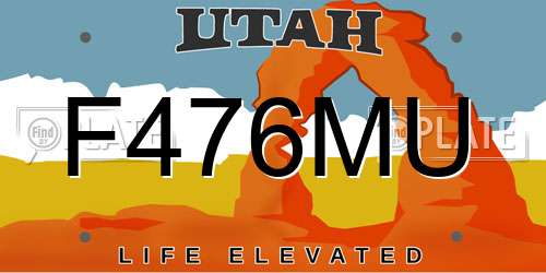 F476MU Utah License Plate