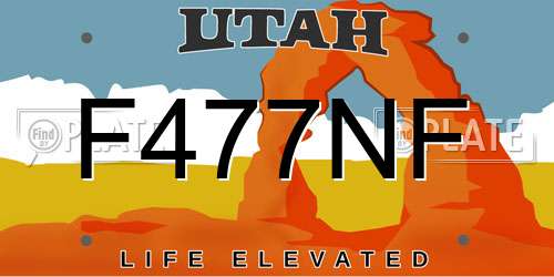 F477NF Utah License Plate