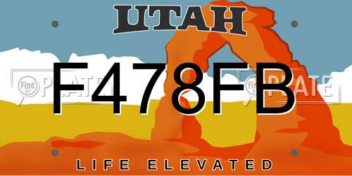 F478FB Utah License Plate