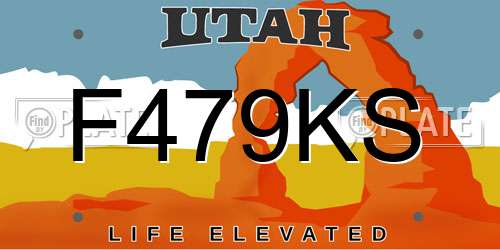 F479KS Utah License Plate