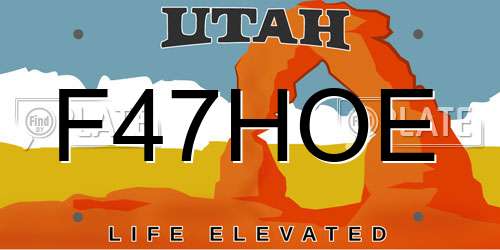 F47HOE Utah License Plate