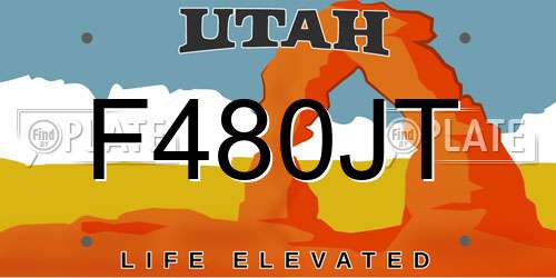 F480JT Utah License Plate