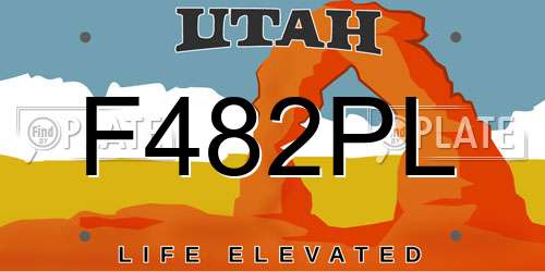 F482PL Utah License Plate