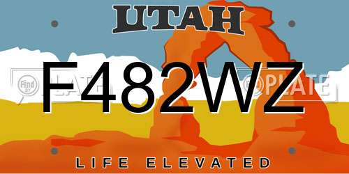 F482WZ Utah License Plate