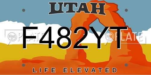 F482YT Utah License Plate