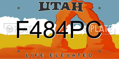 F484PC Utah License Plate
