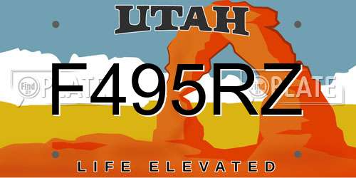 F495RZ Utah License Plate