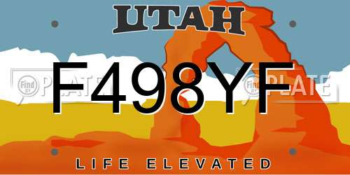 F498YF Utah License Plate