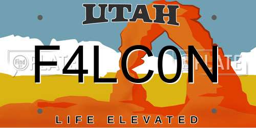 F4LC0N Utah License Plate