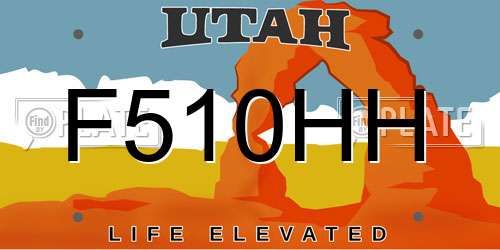 F510HH Utah License Plate
